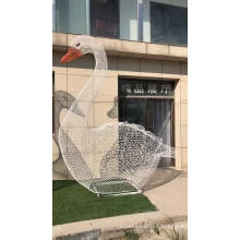Abstract metal iron duck sculpture for outdoor decoration